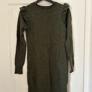 Club Monaco Dark Green Long Sleeve Dress